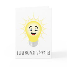 Je t'aime watts et watts drôle Valentine Card