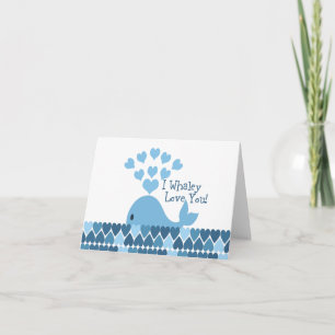 Cartes Pour Fêtes Annuelles Je T'Aime Whaley ! Bleu