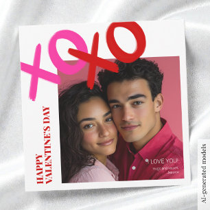 Cartes Pour Fêtes Annuelles Je t'aime XOXO Photo Moderne Joyeuse Saint-Valenti