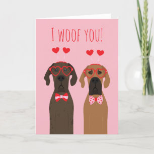 Cartes Pour Fêtes Annuelles Je Te Dire Valentines Day de grands chiens
