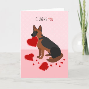 Cartes Pour Fêtes Annuelles Je te mâche berger allemand Saint-Valentin