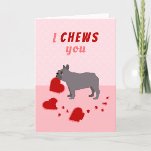 Cartes Pour Fêtes Annuelles Je te mâche French Bulldog Valentine's Day