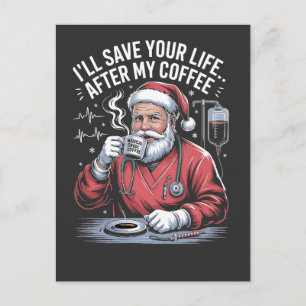 Cartes Pour Fêtes Annuelles Je te sauverai la vie après mon Noël au café