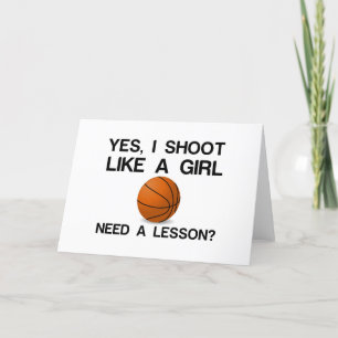 CARTES POUR FÊTES ANNUELLES JE TIRE COMME UNE FILLE BASKETBALL