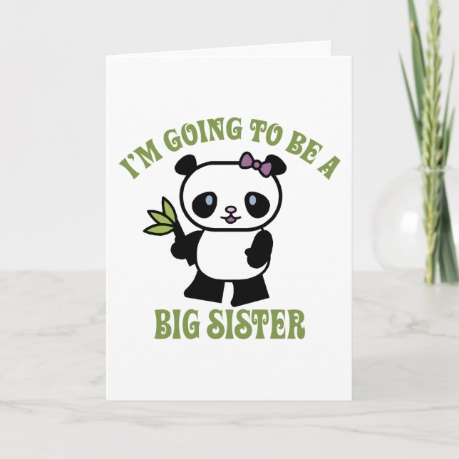 Cartes Pour Fêtes Annuelles Je vais être une grande soeur (Devant)