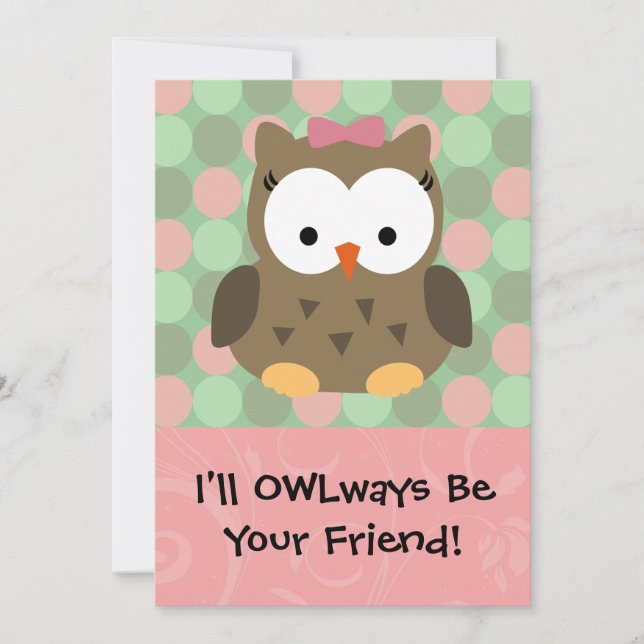 Cartes Pour Fêtes Annuelles Je vais OWLways être votre ami (Devant)