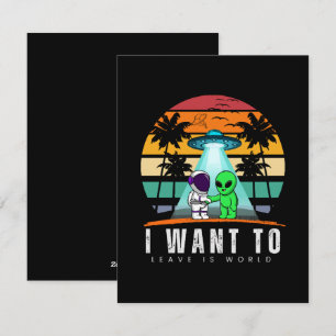 Cartes Pour Fêtes Annuelles Je veux quitter ce monde Alien Vintage Sunset