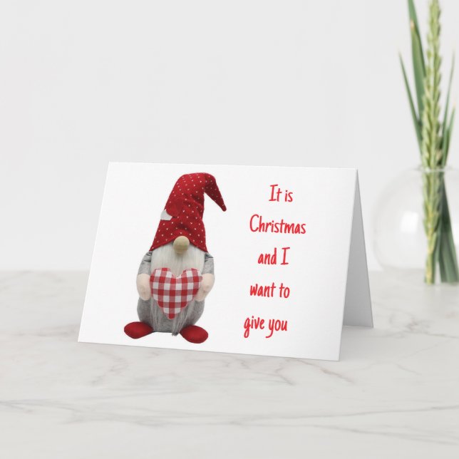 CARTES POUR FÊTES ANNUELLES JE VEUX TE DONNER MON CŒUR À "NOËL" (Devant)