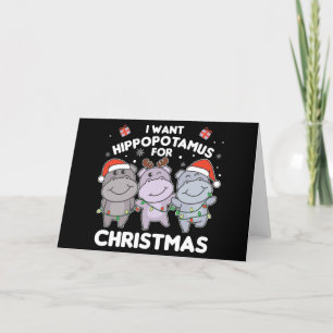 Cartes Pour Fêtes Annuelles Je veux un hippopotame pour Noël Doux Hippopotames