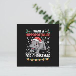 Cartes Pour Fêtes Annuelles Je veux un hippopoténuse pour Noël Prof de maths
