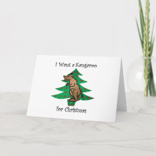 Cartes Pour Fêtes Annuelles Je veux un kangourou pour Noël