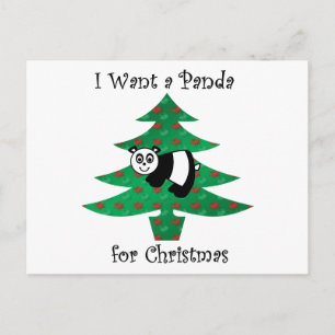 Cartes Pour Fêtes Annuelles Je veux un panda pour Noël