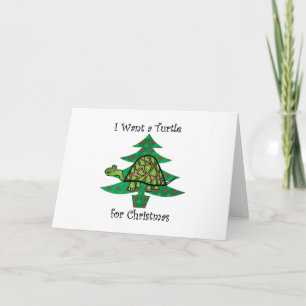 Cartes Pour Fêtes Annuelles Je veux une tortue pour Noël