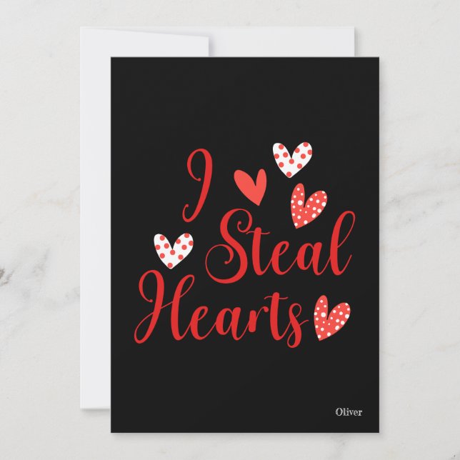 Cartes Pour Fêtes Annuelles Je vole des cœurs Saint-Valentin (Devant)