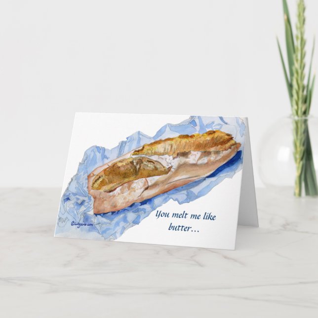 Cartes Pour Fêtes Annuelles Je vous aime Valentine Baguette (Devant)
