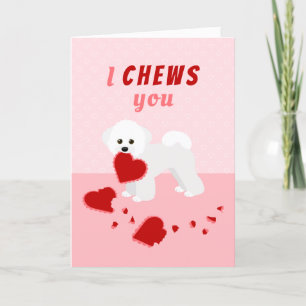 Cartes Pour Fêtes Annuelles Je vous Chews Bichon Frise Saint-Valentin