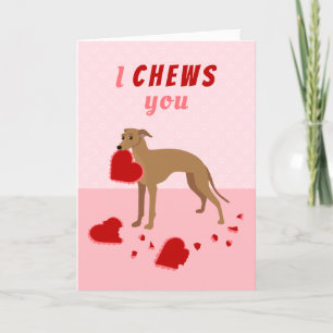 Cartes Pour Fêtes Annuelles Je vous Chews Italien Greyhound Saint-Valentin
