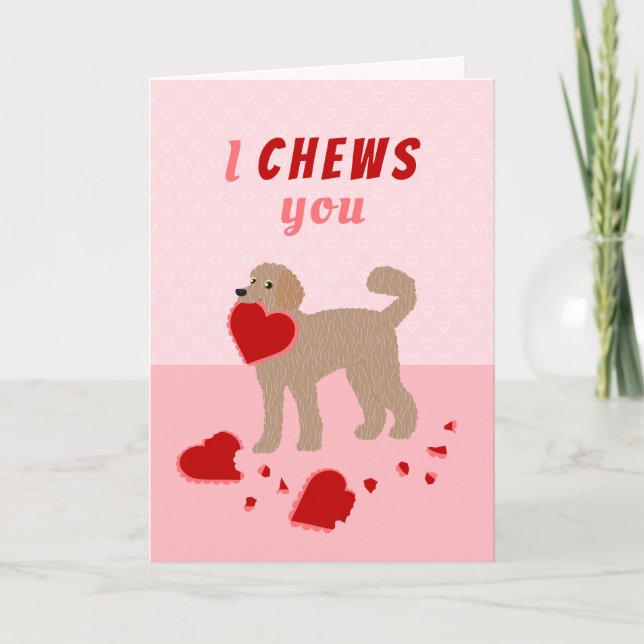 Cartes Pour Fêtes Annuelles Je vous Chews Labradoodle Saint-Valentin (Devant)