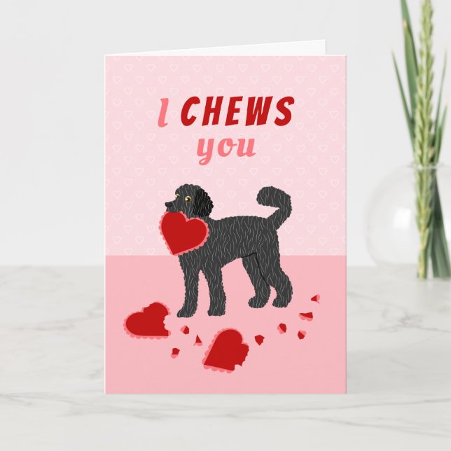 Cartes Pour Fêtes Annuelles Je vous Chews Labradoodle Saint-Valentin (Devant)