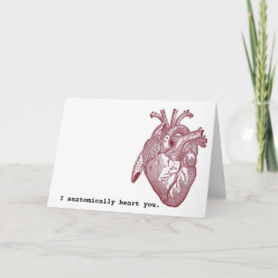 Cartes Pour Fêtes Annuelles Je vous coeur anatomiquement