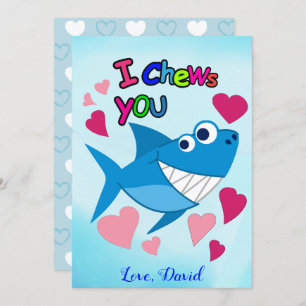 Cartes Pour Fêtes Annuelles JE VOUS CONSULTE   Jolie Saint-Valentin de requin 