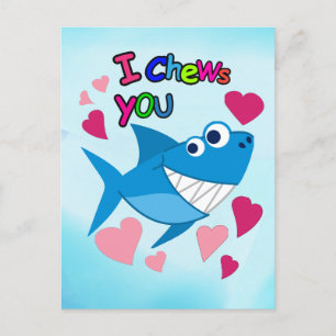 Cartes Pour Fêtes Annuelles JE VOUS CONSULTE   Jolie Saint-Valentin de requin 