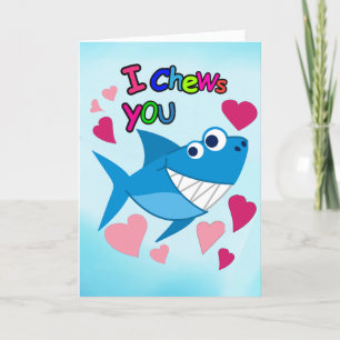 Cartes Pour Fêtes Annuelles JE VOUS CONSULTE   Jolie Saint-Valentin de requin 