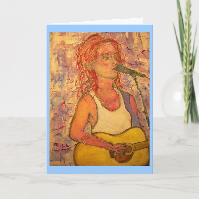 Cartes Pour Fêtes Annuelles Je vous souhaite la paix sur terre Fille acoustiqu (Devant)