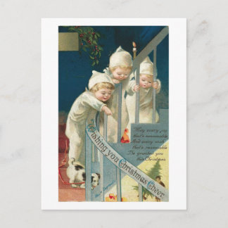 Cartes Pour Fêtes Annuelles Je vous souhaite Noël Joyeux enfants, chien sur la