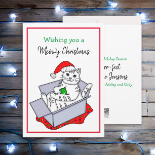 Cartes Pour Fêtes Annuelles Je vous souhaite un Noël Meowy   Jeu de chats de v