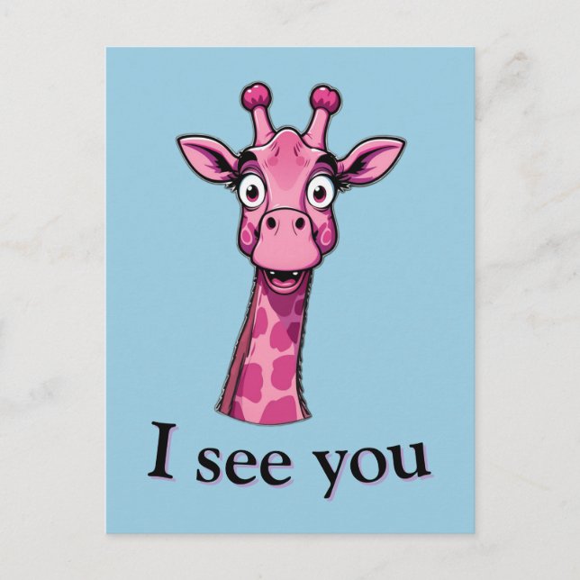 Cartes Pour Fêtes Annuelles Je vous vois - Style Giraffe (Devant)