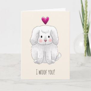 Cartes Pour Fêtes Annuelles Je vous woof vous enfants mignons drôle à la Saint