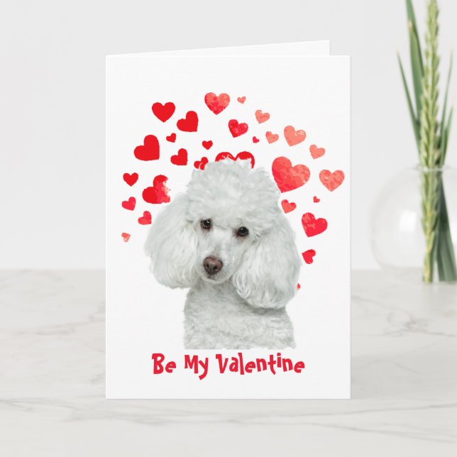Cartes Pour Fêtes Annuelles Je Woof Love You Poodle Dog Valentine (Devant)