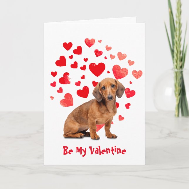Cartes Pour Fêtes Annuelles Je Woooof Vous Aime Vous Dackel Saint-Valentin (Devant)