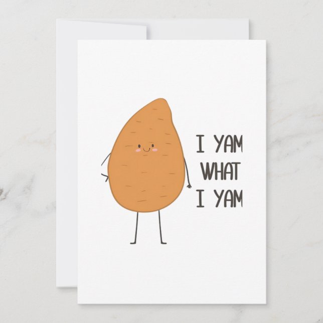 Cartes Pour Fêtes Annuelles Je Yam Ce Que Je Yam ! Super Yam Vegetable Pun (Devant)