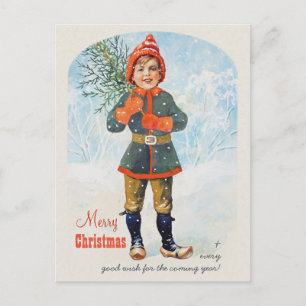 Cartes Pour Fêtes Annuelles Jenny Nyström Boy avec un sapin de Noël