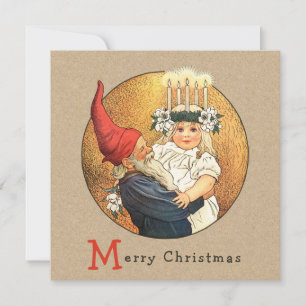 Cartes Pour Fêtes Annuelles Jenny Nyström Tomte et Lucia Noël CC1187