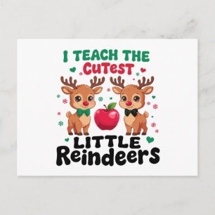 Cartes Pour Fêtes Annuelles J'enseigne aux plus mignons petits rennes Noël Xma