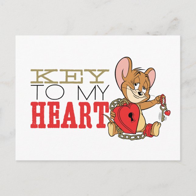 Cartes Pour Fêtes Annuelles Jerry Mouse "Key To My Heart" Valentine (Devant)
