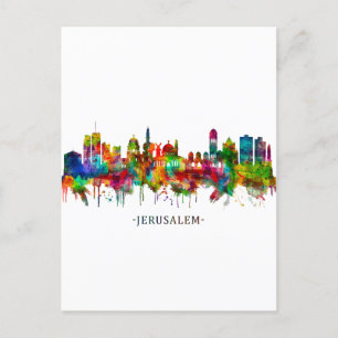 Cartes Pour Fêtes Annuelles Jérusalem Israel Skyline