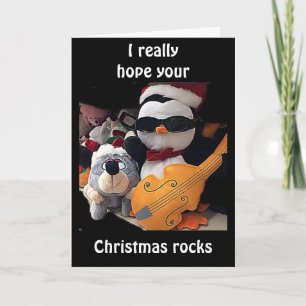 CARTES POUR FÊTES ANNUELLES J'ESPÈRE VRAIMENT QUE Y0UR CHRITMAS "R0CKS"