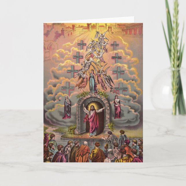 Cartes Pour Fêtes Annuelles Jésus à la porte du Ciel (Devant)