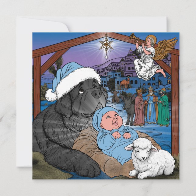 Cartes Pour Fêtes Annuelles Jésus bébé de Terre-Neuve (Devant)