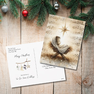 Cartes Pour Fêtes Annuelles Jésus bébé Noël aquarelle non photo