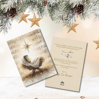 Cartes Pour Fêtes Annuelles Jésus bébé Non Photo Aquarelle Noël