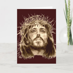 Cartes Pour Fêtes Annuelles Jésus-Christ avec une couronne d'épines