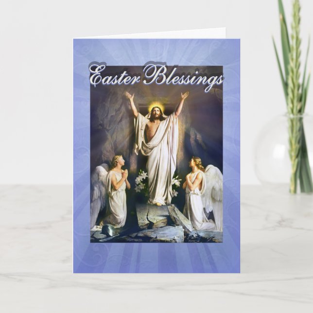 Cartes Pour Fêtes Annuelles Jésus Christ est ressuscité, Résurrection de Pâque (Devant)