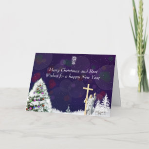 Cartes Pour Fêtes Annuelles Jésus dans la neige