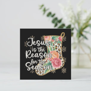 Cartes Pour Fêtes Annuelles Jésus est la raison de la saison de chaussette Pré