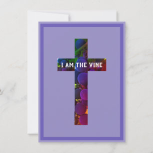 Cartes Pour Fêtes Annuelles Jésus est le verset biblique Croix de la Vigne et